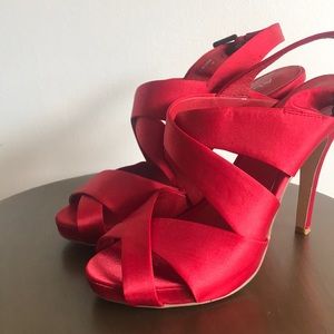 Aldo Red Satin Sandals